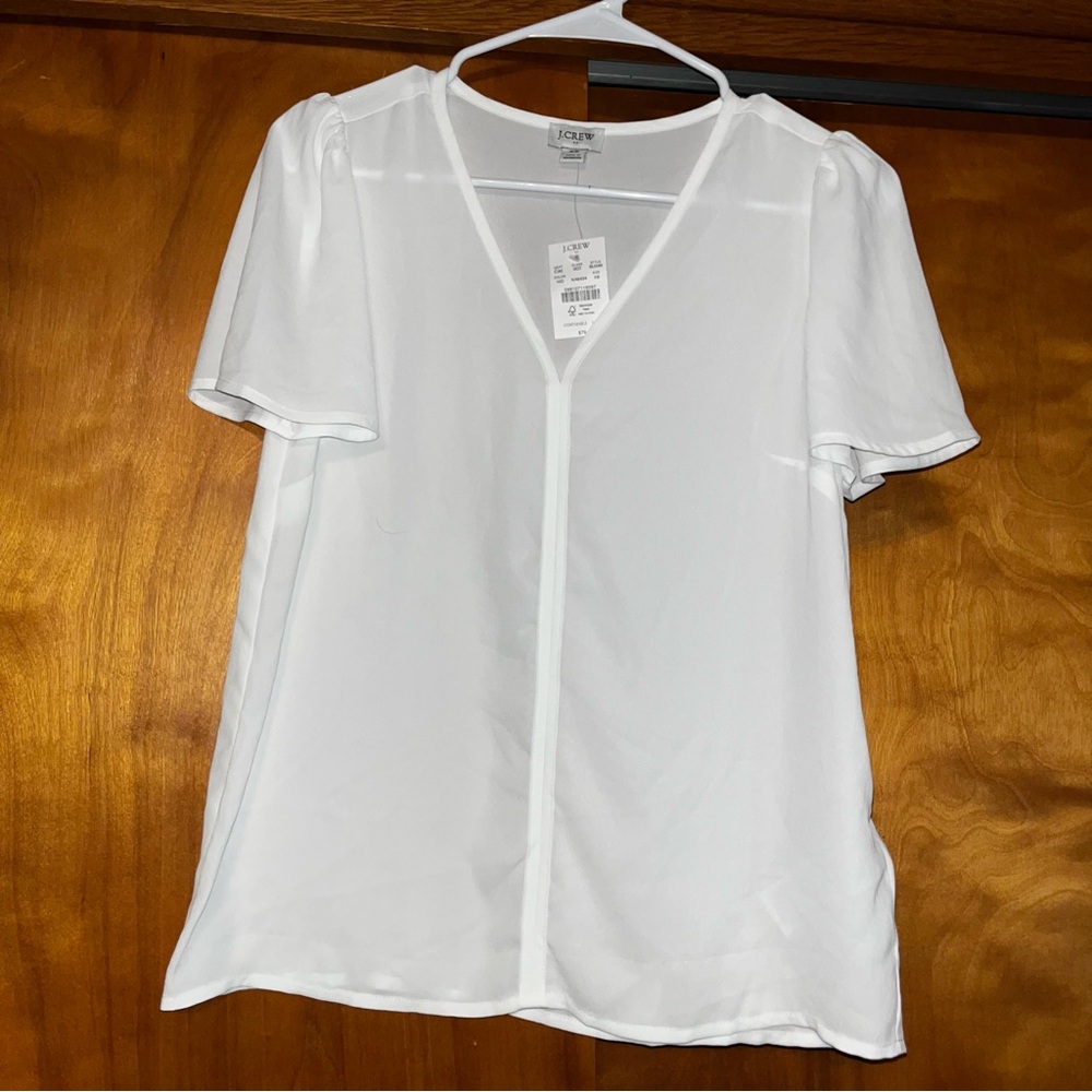 J. Crew Ivory V-Neck Top